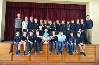Cian O' Sullivan and Sam Maguire visit our school. 