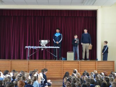 Cian O' Sullivan and Sam Maguire visit our school. Cian O' Sullivan and Sam Maguire visit our school.