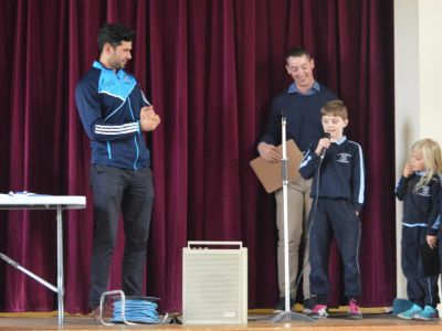 Cian O' Sullivan and Sam Maguire visit our school. Cian O' Sullivan and Sam Maguire visit our school.