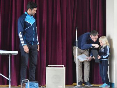 Cian O' Sullivan and Sam Maguire visit our school. Cian O' Sullivan and Sam Maguire visit our school.