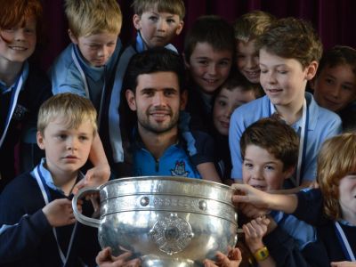 Cian O' Sullivan and Sam Maguire visit our school. Cian O' Sullivan and Sam Maguire visit our school.