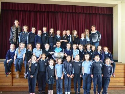 Cian O' Sullivan and Sam Maguire visit our school. Cian O' Sullivan and Sam Maguire visit our school.