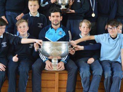 Cian O' Sullivan and Sam Maguire visit our school. Cian O' Sullivan and Sam Maguire visit our school.
