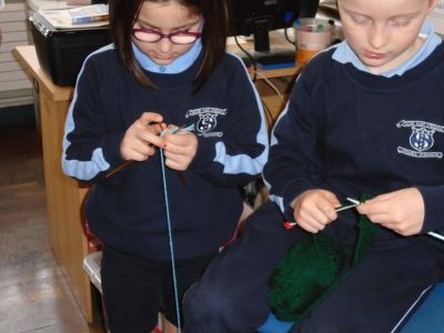 Knitting in first class