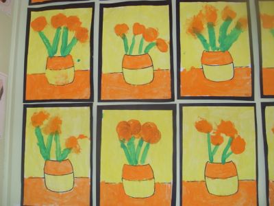 Sunflower Creations by Senior Infants (Ms. Cunningham)