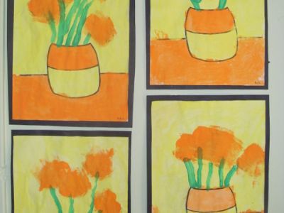 Sunflower Creations by Senior Infants (Ms. Cunningham)