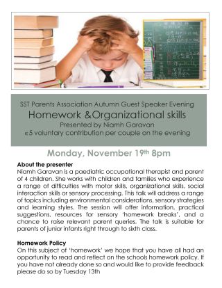Homework and Organisational Skills